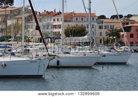 Sanary sur Mer France - april 20 2016 : boats in the port