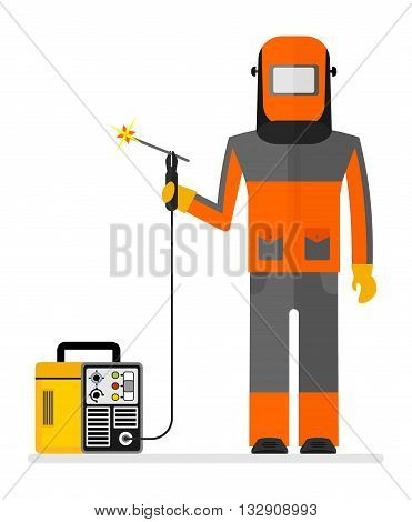 Welder Working With Welding Machine
