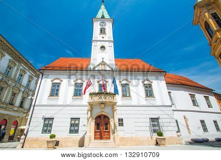City Hall on King Tomislav Square in Varazdin Croatia