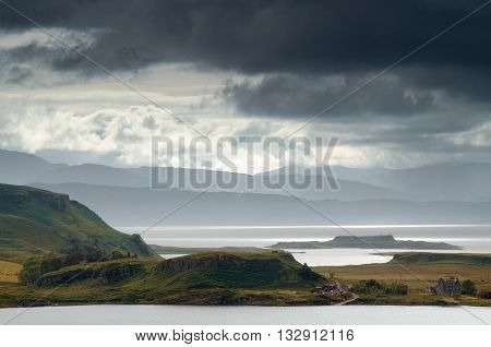 Isle of Kerrera in cloudy weather Highlands Scotland