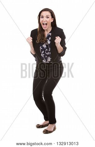 Successful Businesswoman On White