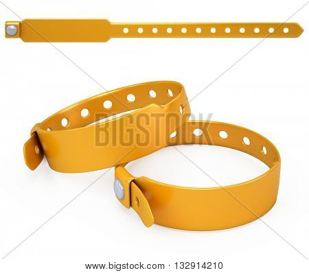 Silicone blank bracelet isolated on white - 3d render