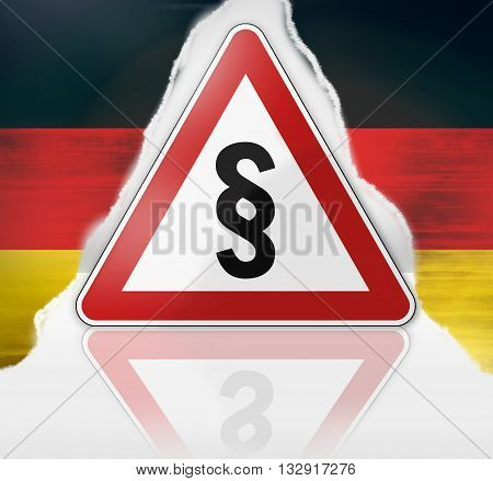 German Warning Road Sign