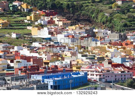 TENERIFE, CANARY ISLANDS, SPAIN - april 06, 2016: View of La Orotava valley and volcano Teide