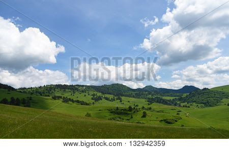 Mountains Pieniny in Slovakia and Poland in June