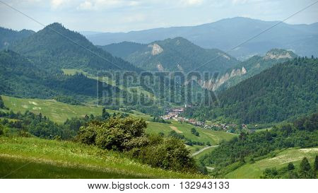 Mountains Pieniny in Slovakia and Poland in June