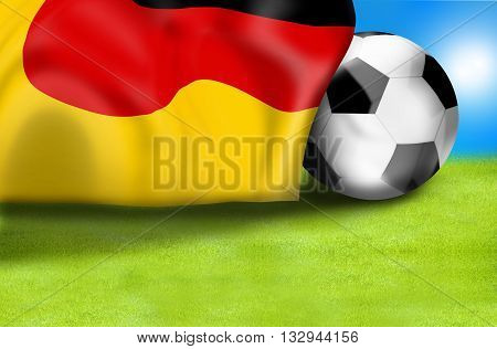 german flag football soccer 3D ball graphic illustration modern image design