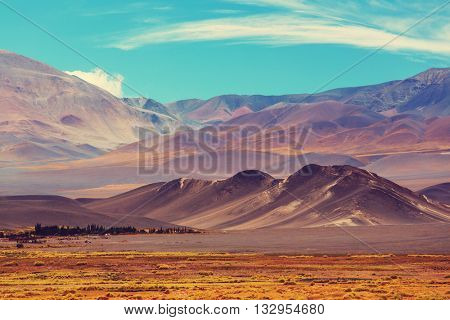 Scenic landscapes of Northern Argentina. Instagram filter.