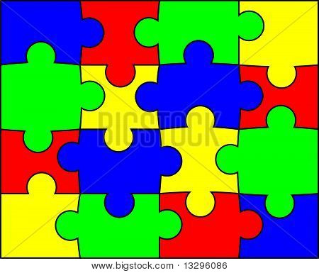 Pestré abstraktní pozadí s Puzzle
