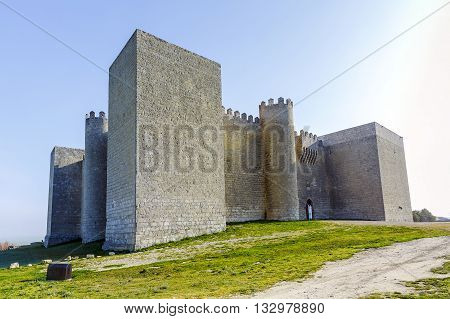 Montealegre de Campos castle is located in Castilla y Leon Spain close to the city of Valladolid. It is a medieval castle still keeping its high defensive walls