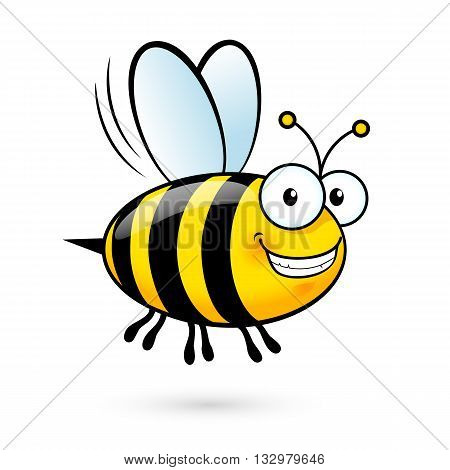 Illustration of a Friendly Cute Smiling Bee