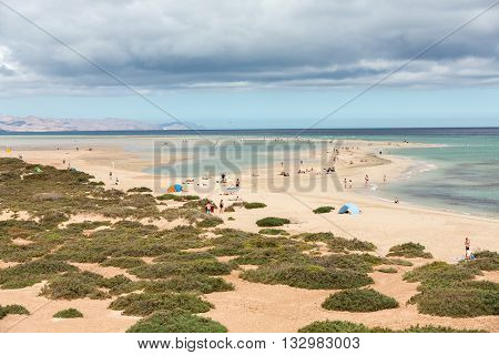 The Famous Lagoon In Risco El Paso At Playas De Sotavento Fuerteventura