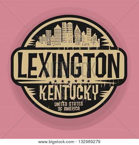 Stamp or label with name of Lexington, Kentucky, vector illustration