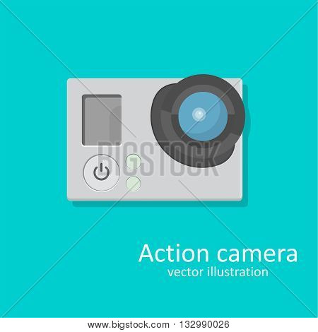Icon an action a chamber for video and photographing. A vector illustration in flat style.