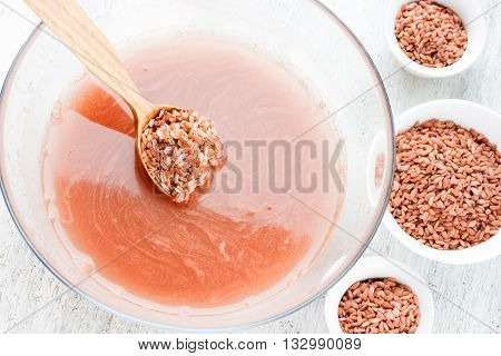 Preparing (washing) rice devzira to cooking traditional Asian pilaf selective focus