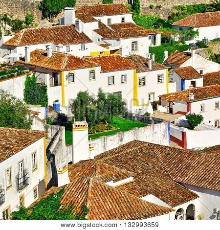 View to Historic Center City of Obidos in Portugal