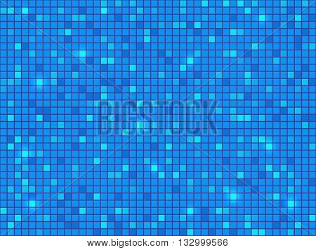 Blue pixel mosaic background. Abstract pattern. Vector illustration.