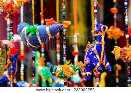Closeup Of Handcrafted Decorative Objects Sold In A Souvenirs Shop In The Bazaar Of The Old City Of 
