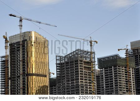 Construction Phase Of The Complex High-rise Buildings.china.yiwu
