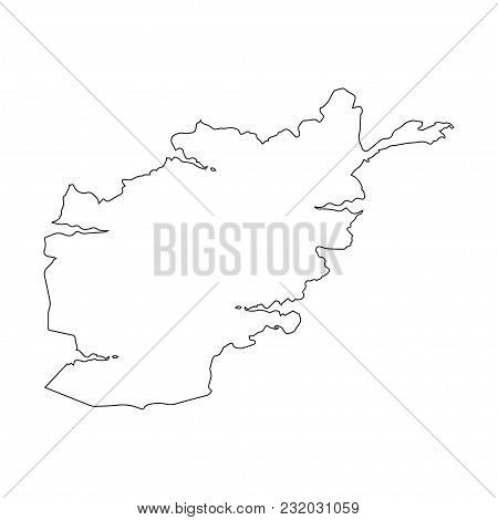 Afghanistan Linear Map On A White Background. Vector Illustration.