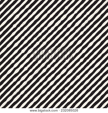 Hand Drawn Striped Seamless Pattern With Brushstrokes Tiling. Abstract Freehand Stilish Texture For 