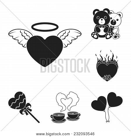 Romantic Relationship Black Icons In Set Collection For Design. Love And Friendship Vector Symbol St