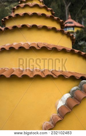 Copacabana, Bolivia - January 7, 2018: Detail Of Hostal Las Olas In Copacabana, Bolivia. This Unusua