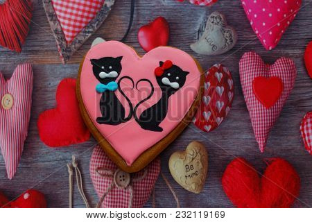 Gingerbread With Animals, With Hearts On Holiday, Valentine