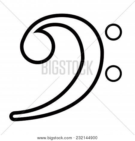 Isolated F-clef Musical Note. Vector Illustration Design