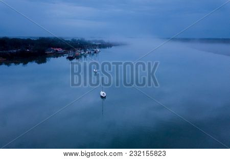 Aerial view of Port Royal South Carolina and harbor.