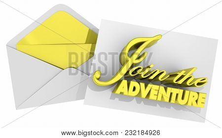 Join the Adventure Evenlope Invitation 3d Illustration