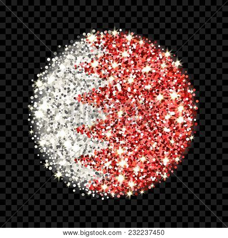 Kingdom Of Bahrain Flag Sparkling Badge. Round Icon With Bahraini National Colors With Glitter Effec
