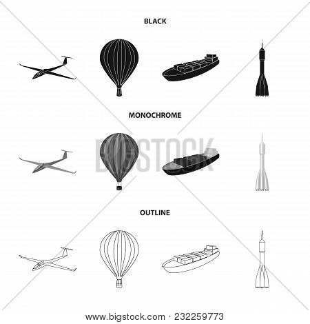 A Drone, A Glider, A Balloon, A Transportation Barge, A Space Rocket Transport Modes. Transport Set 