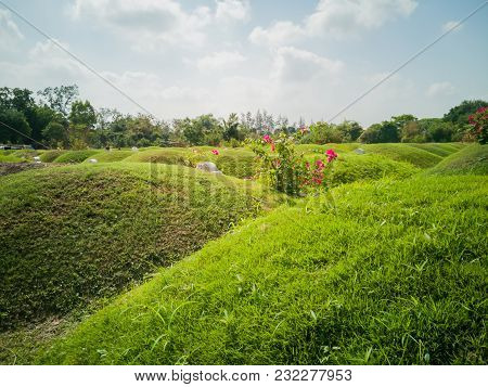 Landscape Of Qingming Festival Or Tomb Sweeping Day In Saraburi, Thailand.