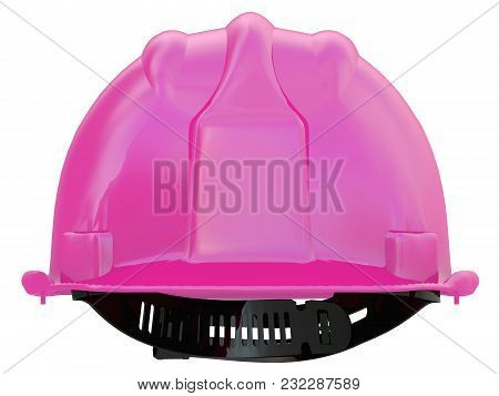 Pink Girl Or Woman Worker Helmet Of A Construction Site On A White Background 3d Rendering