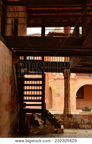 Ascent To The Bell Tower Of The Church Of The Town Of Ayllon Cradle Of The Red Villages Besides Of B