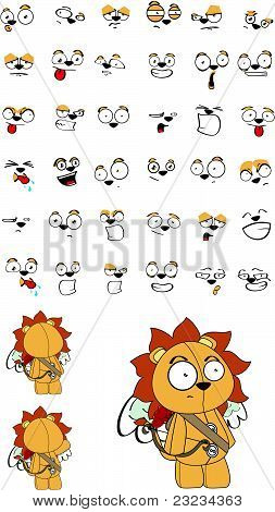 conjunto de dibujos animados de Cupido de León