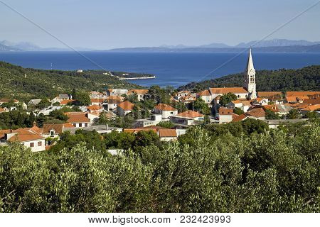 Village Selca Above The Sea On Island Brac In Croatia