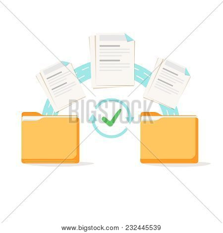 Data Transfer, Copying, Uploading Process, File Sharing Or Sending Documents From One File Folder To