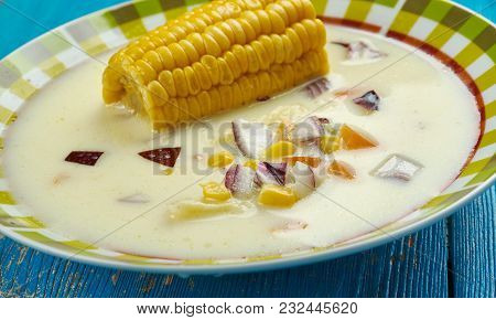 Jamaican Corn Soup - Caribbean Styler Soup  Close Up