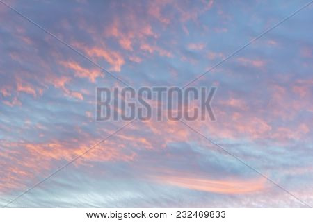 While The Evening Sky, Sunset, Beautiful, Very Different From It Every Day Ever Find. Very Beautiful