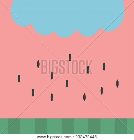 Watermelon Pattern Background Wallpaper Simple Flat Design Vector Illustration - Summer Time Card