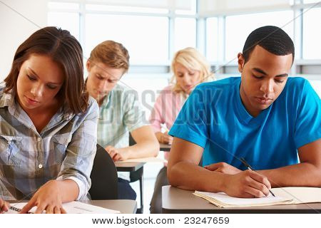 Students working in classroom