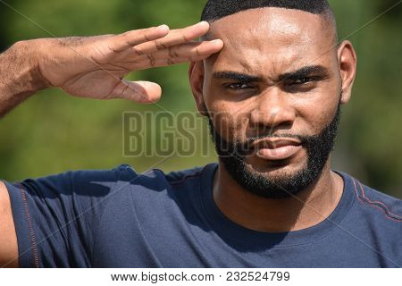 African Man Saluting