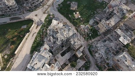 the city of Homs in Syria, in aerial view