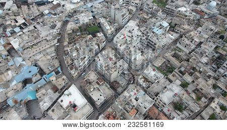 The City Of Homs In Syria, In Aerial View