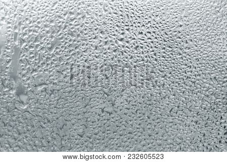 Misted Muddy Wet Window Glass As Background
