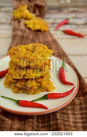 Indonesian Fried Corn Fritters Or Bakwan Jagung