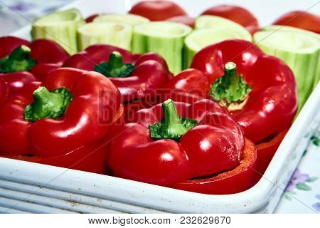Gemista - Stuffed Peppers, A Dish Of Greek Cuisine