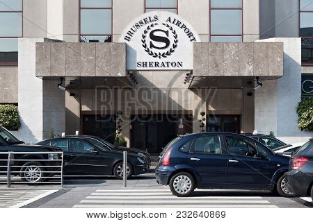 Zaventem, Belgium - September 04, 2014: Entrance To The Sheraton Hotel Near The National Airport Of 